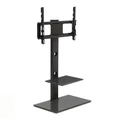 2 Tier TV Floor Stand with Bracket Shelf Mount with Adjustable Heights for 32 to 70 Inch TV screens