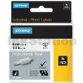 Dymo SD18051 Genuine 6mm Black Text on White Heat-Shrink Tube Industrial Rhino Label Cassette - 1.5 meters