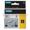 Dymo SD18053 Genuine 9mm Black Text on White Heat-Shrink Tube Industrial Rhino Label Cassette - 1.5 meters
