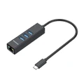 USB-C to 3 Port Aluminium USB HUB with Gigabit Ethernet Adapter CHN421
