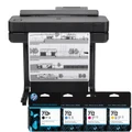 HP DesignJet T650 24' Graphics Large Format Inkjet Printer with Stand (5HB08A) + Extra Genuine #712 80ml Black, 29ml CMY Ink Cartridge Combo