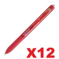 12 x Paper Mate Inkjoy Retractable Gel Pen 0.7mm - Red