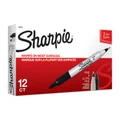 12 x Sharpie Twin Tip Permanent Marker Fine (1.0MM) AND ULTRA FINE (0.3MM) - Black