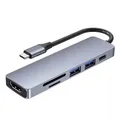 6-In-1 USB-C Multifunction Adapter USB Hub (HDMI + 2 USB Ports + PD + TF Slot + SD Slot)