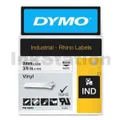 Dymo 18443 Genuine 9mm Black Text on White Vinyl Industrial Rhino Label Cassette - 5.5 meters