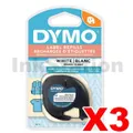 Dymo LetraTag 200B Black Label Cartridge