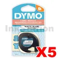Dymo LetraTag 100H Black Label Cartridge