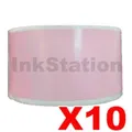 10 x Dymo SD99014 Compatible Pink Label Roll 54mm x 101mm -220 labels per roll