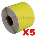 5 x Dymo SD99014 / 2133400 Compatible Yellow Label Roll 54mm x 101mm -220 labels per roll