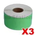 3 x Dymo SD99012 Compatible Green Label Roll 36mm x 89mm - 260 labels per roll