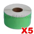 5 x Dymo SD99012 Compatible Green Label Roll 36mm x 89mm - 260 labels per roll