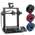 Creality Ender-3 S1 3D Printer with CR Touch Auto-Levelling and Sprite Dual-Gear Extruder Plus 3 Rolls 1.75mm PLA+ filament (Black, Red, Blue)
