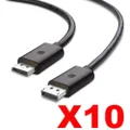 10-Pack DisplayPort Male to Male DP1.4 Cable 32Gbps 4K 8K CAD418 - 1.8m