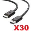 30-Pack DisplayPort Male to Male DP1.4 Cable 32Gbps 4K 8K CAD418 - 1.8m