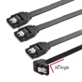 2x SATA 3 Data Cable 6Gbps for HDD SSD with Angle and Lead Clip