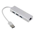 3-Port SuperSpeed USB 3.0 Hub Adapter with RJ45 Gigabit Ethernet Port