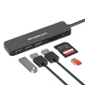 SuperSpeed 3 Port USB 3.2 Gen 1 Hub with SD MicroSD Card Reader - CH365