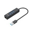 Aluminium 3 Port SuperSpeed USB HUB with Gigabit Ethernet Adapter - CHN420