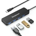 Compact USB-C to 4 Port USB-A Hub USB 3.2 Gen1 SuperSpeed Data Transfer 5Gbps Simplecom CH340