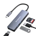 USB-C 5-in-1 Multiport Adapter 3-Port USB-A Hub with SD MicroSD Card Reader Simplecom CH255