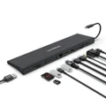 12-in-1 USB-C Multiport Docking Station Laptop Stand Dual HDMI + VGA Triple Display Gigabit LAN SD/MicroSD 3.5mm Simplecom CHN622
