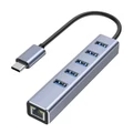 6-In-1 USB-C to USB-A x 5 AND RJ45 Ehthernet Port SuperSpeed Data Transfer Gigabit Ethernet
