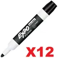 12x Expo Bullet Tip Whiteboard Marker - Black