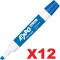 12x Expo Bullet Tip Whiteboard Marker - Blue