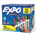 Expo Chisel Tip Whitebaord Marker Assorted Colours 36 Pack