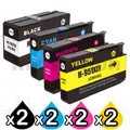 2 sets 4 Pack HP 950XL + 951XL Compatible Inkjet Cartridges CN045AA - CN048AA [2BK,2C,2M,2Y]
