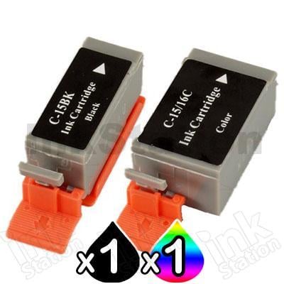 2 Pack Canon BCI-15BK BCI-16C Compatible Value Pack for i70, i80, PIXMA iP90, iP90V [1BK,1C]