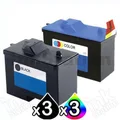 6 Pack Dell 720 A920 (T0529 + T0530) Compatible Ink Combo [3BK,3C]