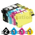 5 Pack Epson 140 (T1401-T1404) Compatible High Yield Inkjet Cartridges [2BK,1C,1M,1Y]