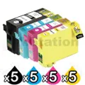 20 Pack Epson 140 (T1401-T1404) Compatible High Yield Inkjet Cartridges [5BK,5C,5M,5Y]