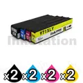 2 sets of 4 Pack HP 970XL+ 971XL Compatible High Yield Inkjet Cartridges CN625AA-CN628AA [2BK,2C,2M,2Y]