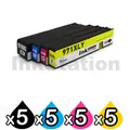 5 sets of 4 Pack HP 970XL + 971XL Compatible High Yield Inkjet Cartridges CN625AA-CN628AA [5BK,5C,5M,5Y]