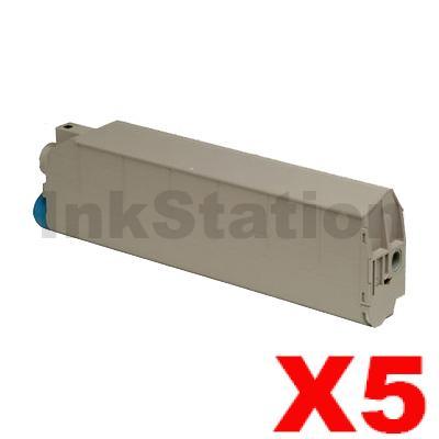 5 x OKI C5600 / 5700 Compatible Black Toner Cartridge - 6,000 pages