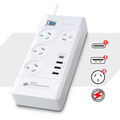 Sansai USB-C & USB-A 4-Outlet Powerboard Surge And Overload Protected