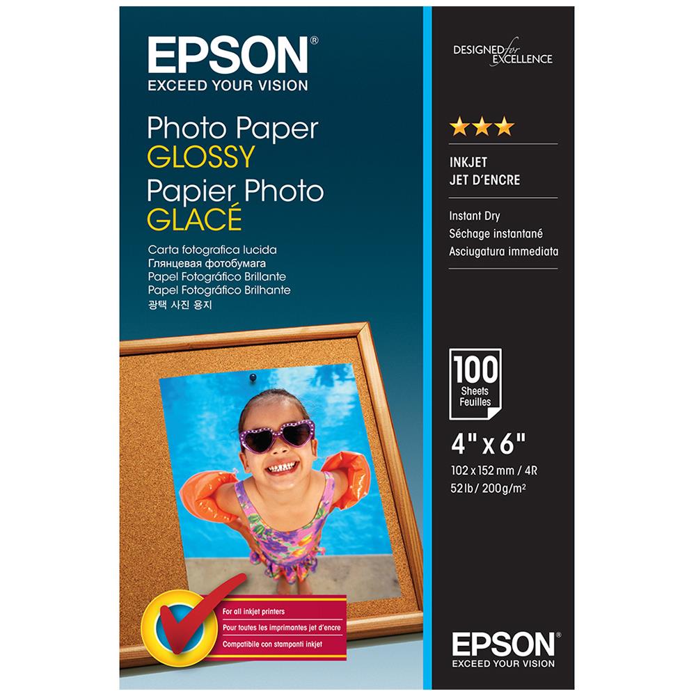 Epson S042548 Genuine Glossy Photo Paper 200gsm 4 inches x 6 inches - 100 sheets
