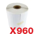 960 Rolls 100mm X 150mm Perforated Direct Thermal Labels White - 350 Labels per Roll (PALLET BUY)