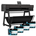 HP DesignJet T850 36' Plotter Large Format Inkjet Printer with Stand (2Y9H0A) + Extra Genuine HP 738B/738 130ml Ink Set