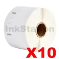 10 x Dymo SD99014 / S0722430 Compatible White Label Roll 54mm x 101mm -220 labels per roll (with chip) for LabelWriter 550/5XL