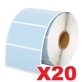 20 Rolls 57mm X 32mm Perforated Direct Thermal Labels Blue - 2000 Labels per Roll