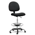 Fabric Office Chair & Drafting Stool - Black