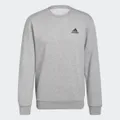 adidas FEELCOZY ESSENTIALS FLEECE SWEATSHIRT Grey / Black XL - Men Lifestyle Shirts,Sweatshirts