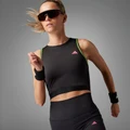 adidas Adizero Running Crop Tank Top Black M - Women Running Shirts