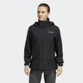 adidas Terrex Multi RAIN.RDY 2-Layer Rain Jacket Black XL - Women Hiking,Outdoor Jackets