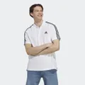 adidas Essentials Piqué EmbroideRed Small Logo 3-Stripes Polo Shirt White / Black S - Men Lifestyle Shirts