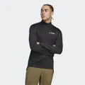adidas Terrex Multi Half-Zip Long Sleeve Tee Black XL - Men Hiking,Outdoor Shirts