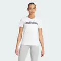 adidas Essentials Slim Logo Tee White / Black M - Women Lifestyle Shirts